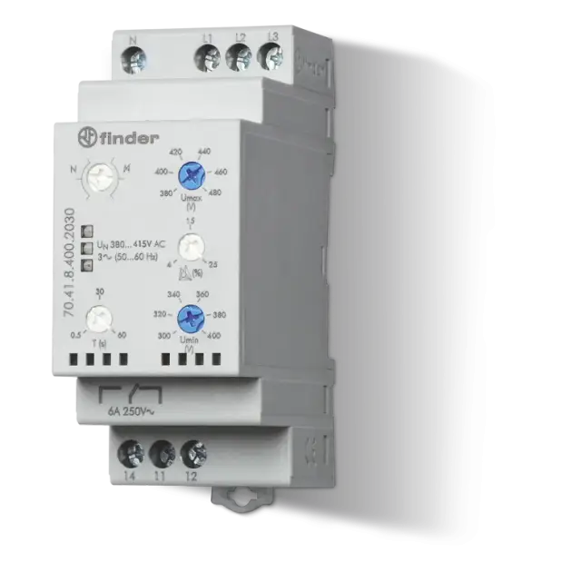 Finder 70.41.8.400.2030 3 Faz Gerilim İzleme Rölesi 380–415V