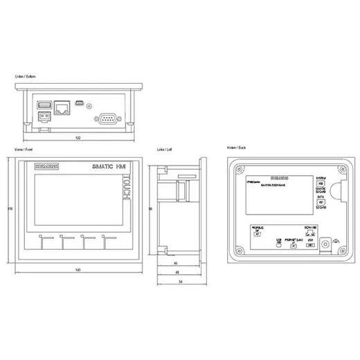 Siemens SIMATIC HMI KTP400 Comfort 4,3 İnç Operatör Paneli - Görsel 2