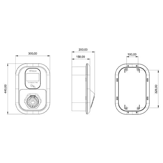 Bemis Charger Pro 2 GSM Pano Prizli 4–22 kW Elektrikli Araç Şarj İstasyonu - Görsel 3