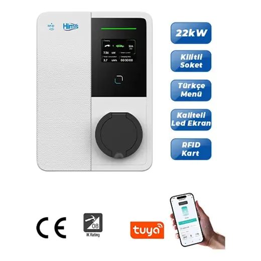 HİMS HEVC 22 kW Akıllı AC Wallbox Şarj İstasyonu - Görsel 3