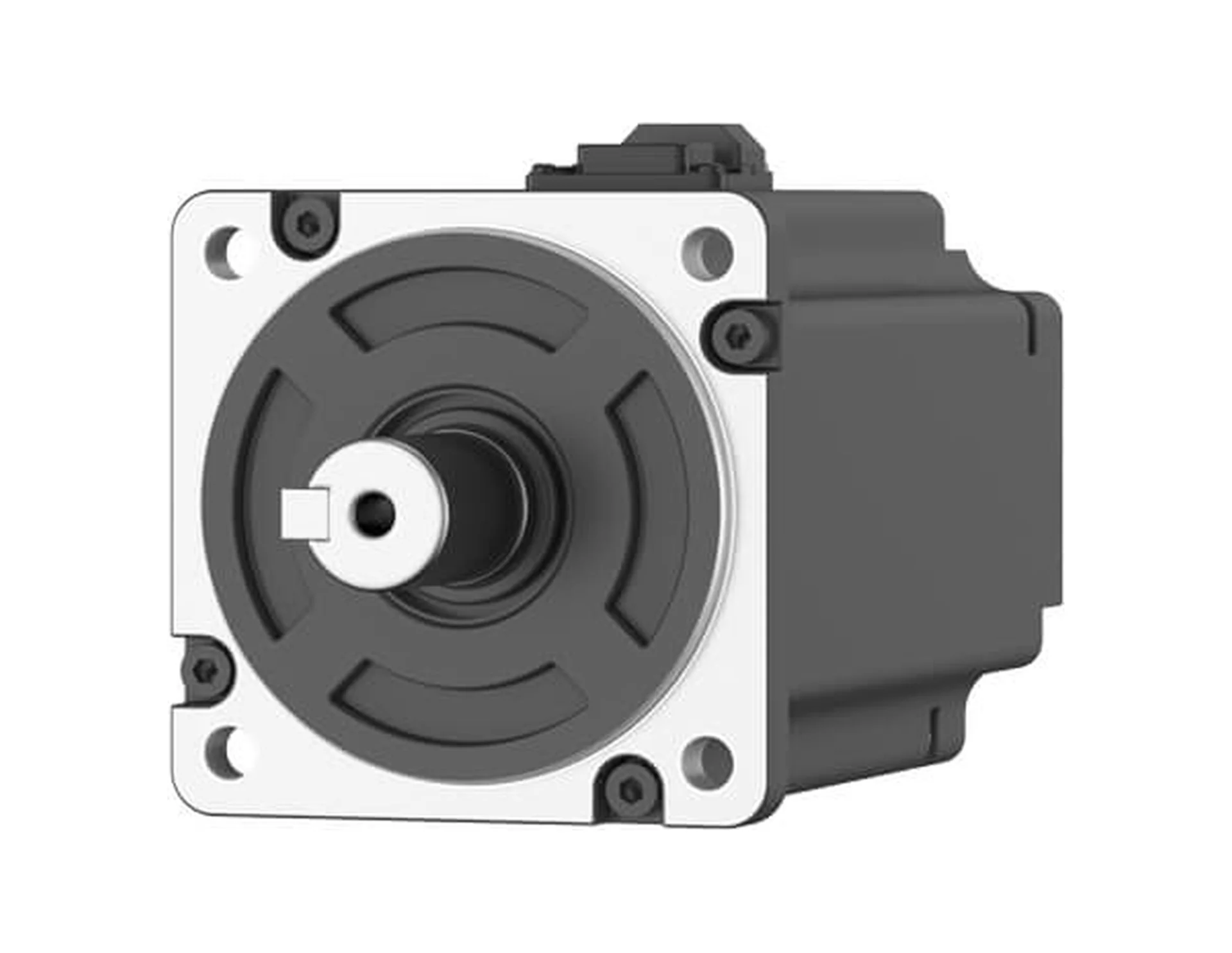 VEICHI V7E servo motor, şaft ve flanş görünümü